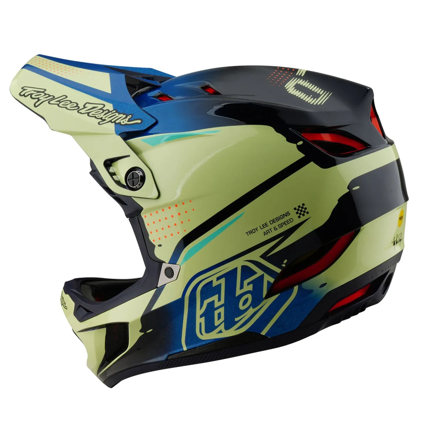Troy Lee Designs Helmets|D4^D4 Composite Helmet Drip Glo Yellow