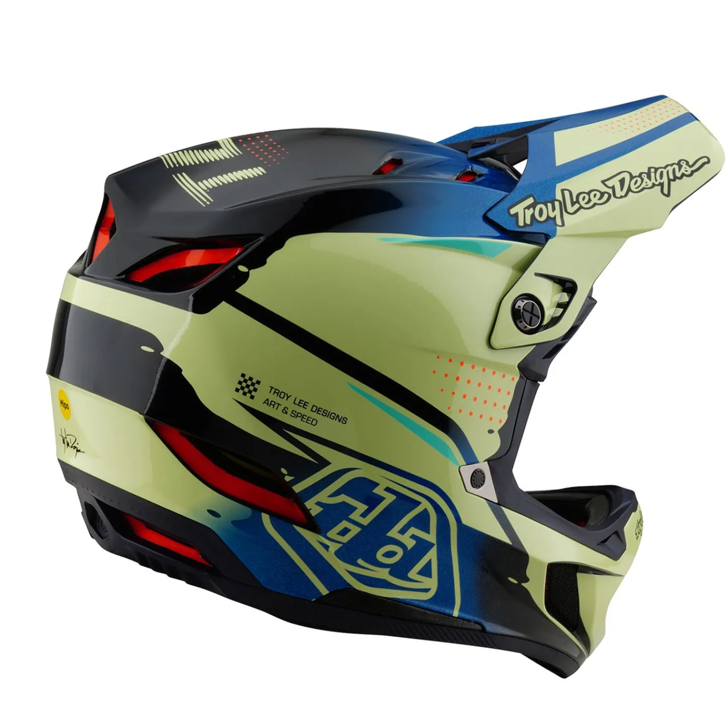 Troy Lee Designs Helmets|D4^D4 Composite Helmet Drip Glo Yellow