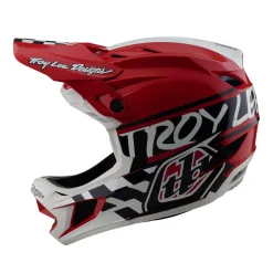 Troy Lee Designs Helmets|D4^D4 Polyacrylite Helmet Fifty-50 White / Red