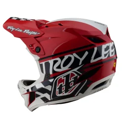 Troy Lee Designs Helmets|D4^D4 Polyacrylite Helmet Fifty-50 White / Red