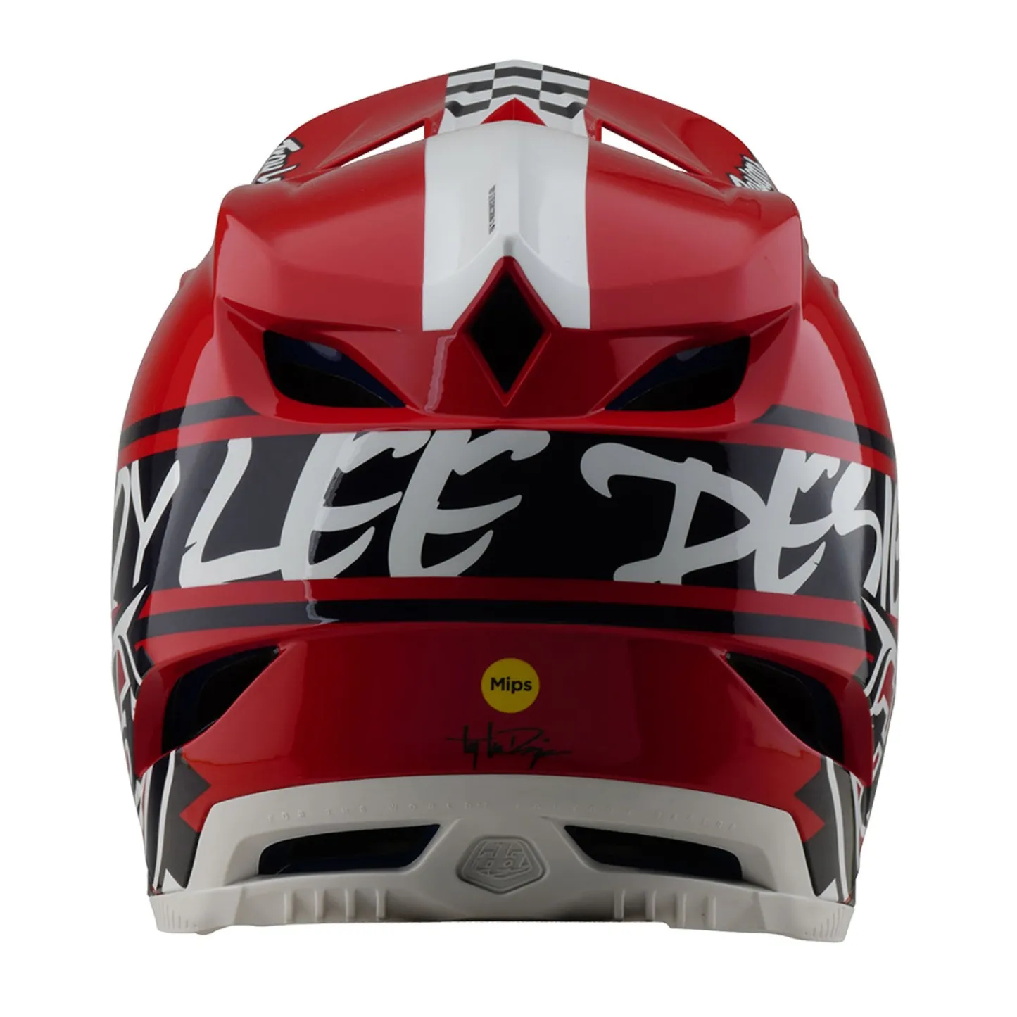 Troy Lee Designs Helmets|D4^D4 Polyacrylite Helmet Fifty-50 White / Red