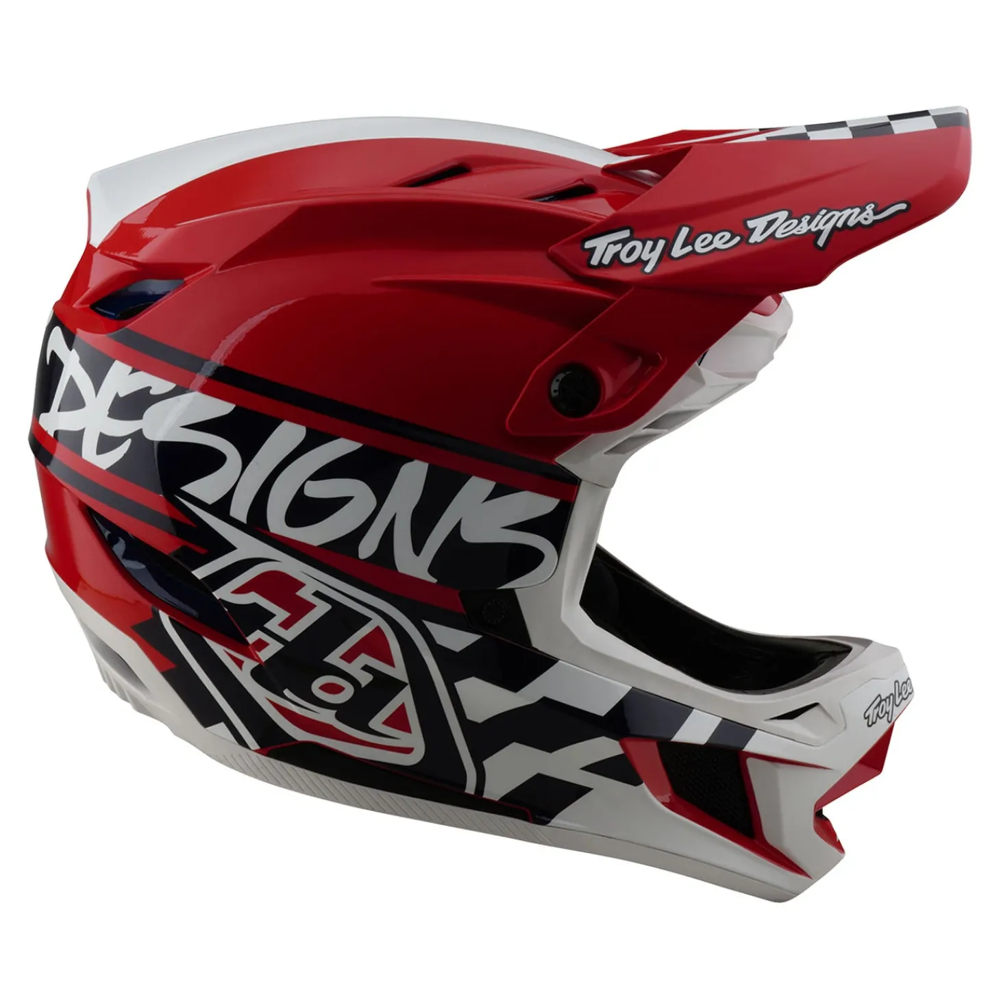 Troy Lee Designs Helmets|D4^D4 Polyacrylite Helmet Fifty-50 White / Red