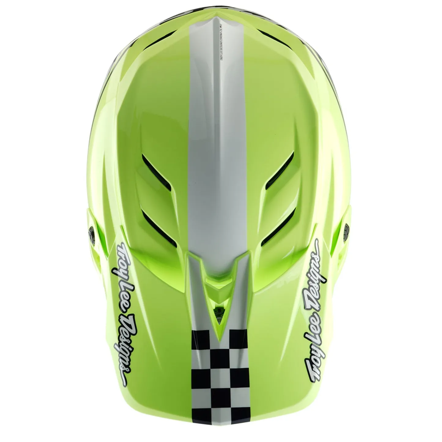 Troy Lee Designs Helmets|D4^D4 Polyacrylite Helmet Fifty-50 Navy / Glo Yellow