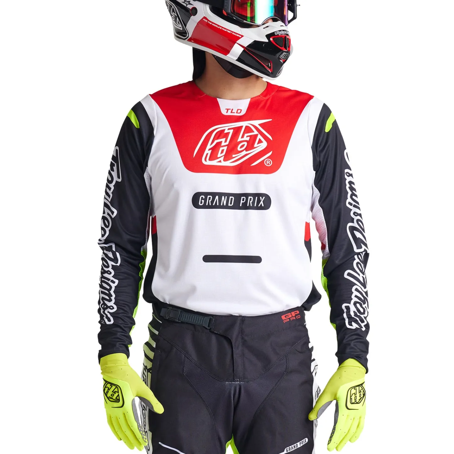 Troy Lee Designs Gp Pro|Jerseys^GP Pro Jersey Blends White / Glo Red