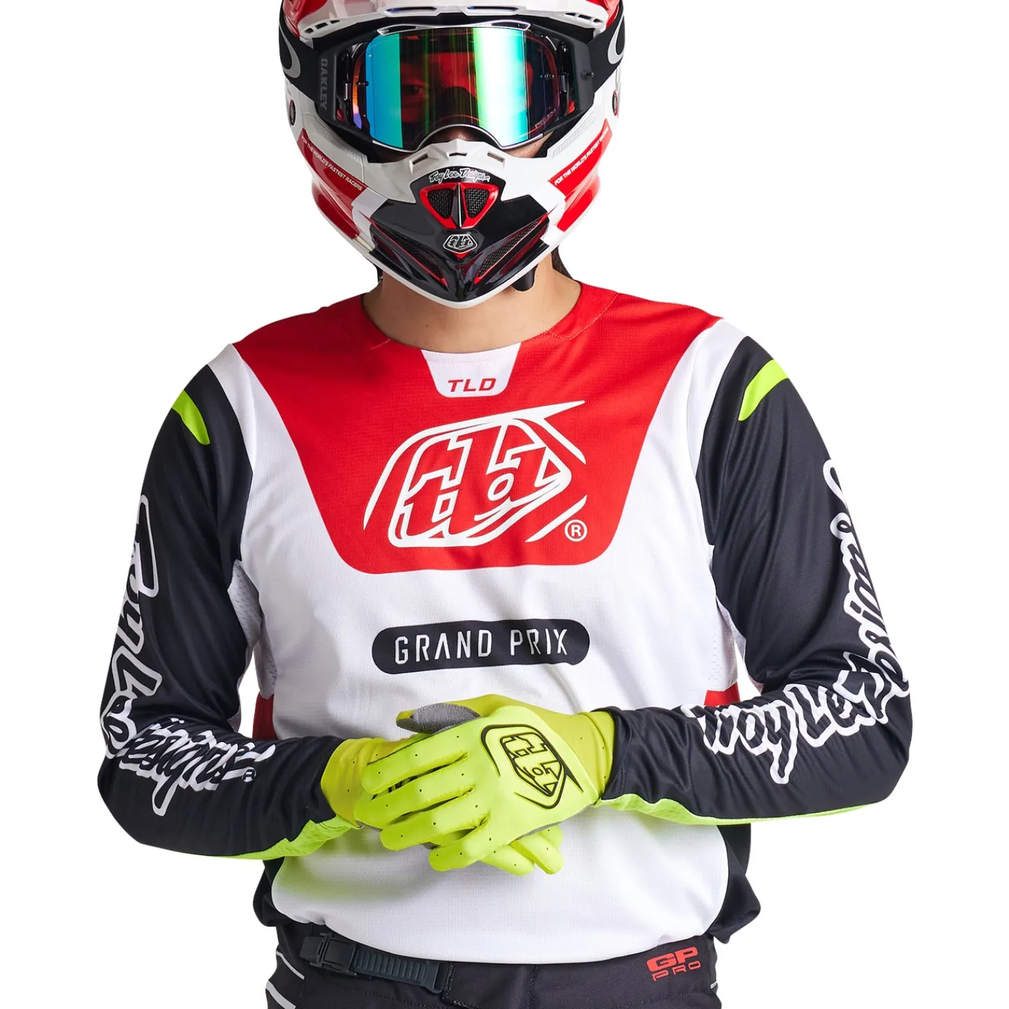 Troy Lee Designs Gp Pro|Jerseys^GP Pro Jersey Blends White / Glo Red