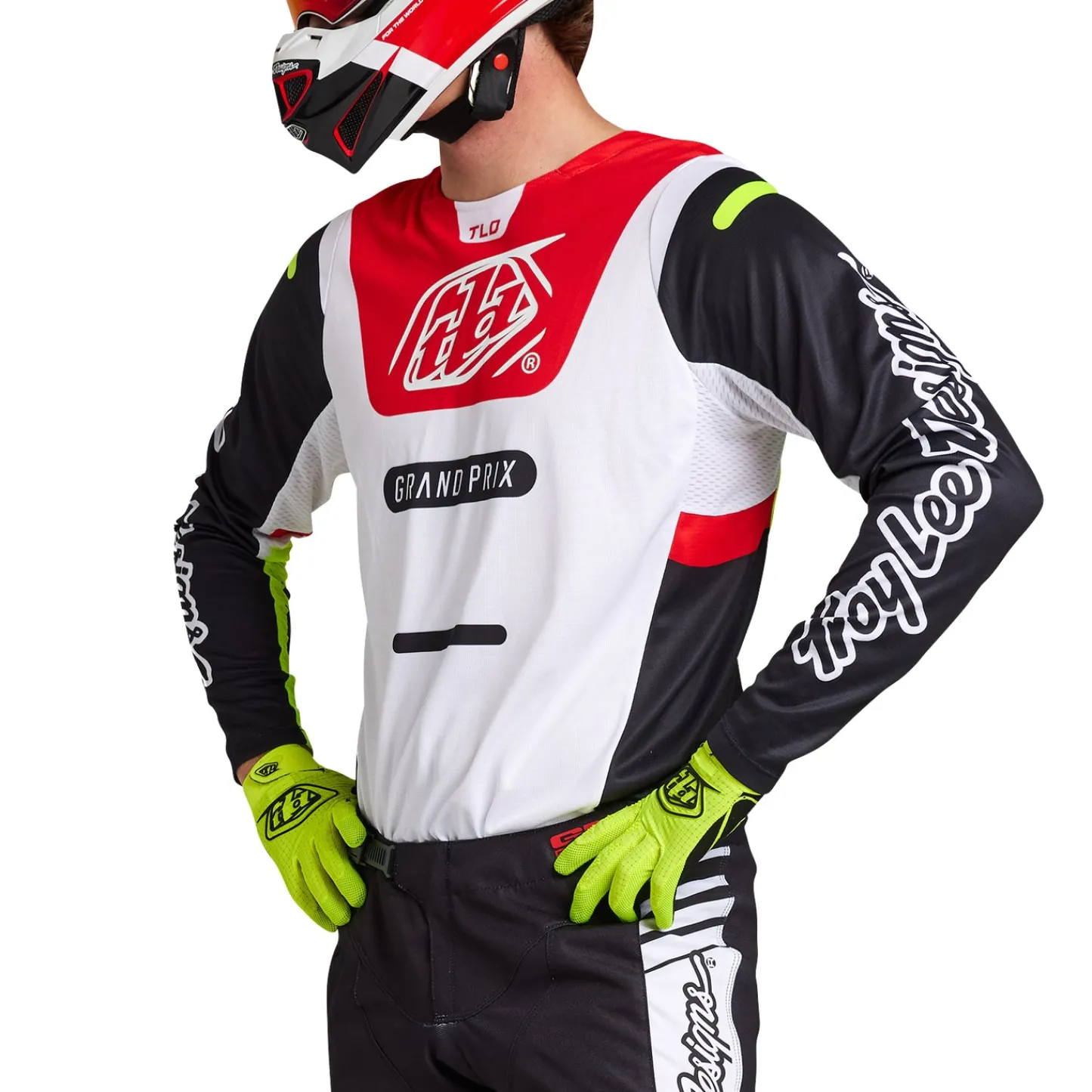 Troy Lee Designs Gp Pro|Jerseys^GP Pro Jersey Blends White / Glo Red