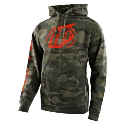 Troy Lee Designs Fleece^Pullover Hoodie Cropped Badge Forest Camo