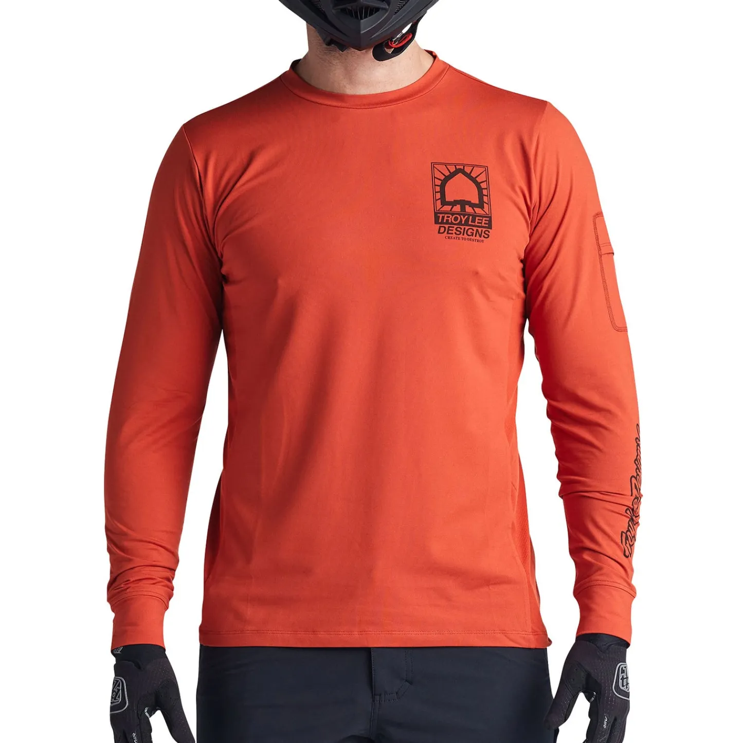 Troy Lee Designs Jerseys|Ruckus^Ruckus Long Sleeve Ride Tee Create To Destroy Brick