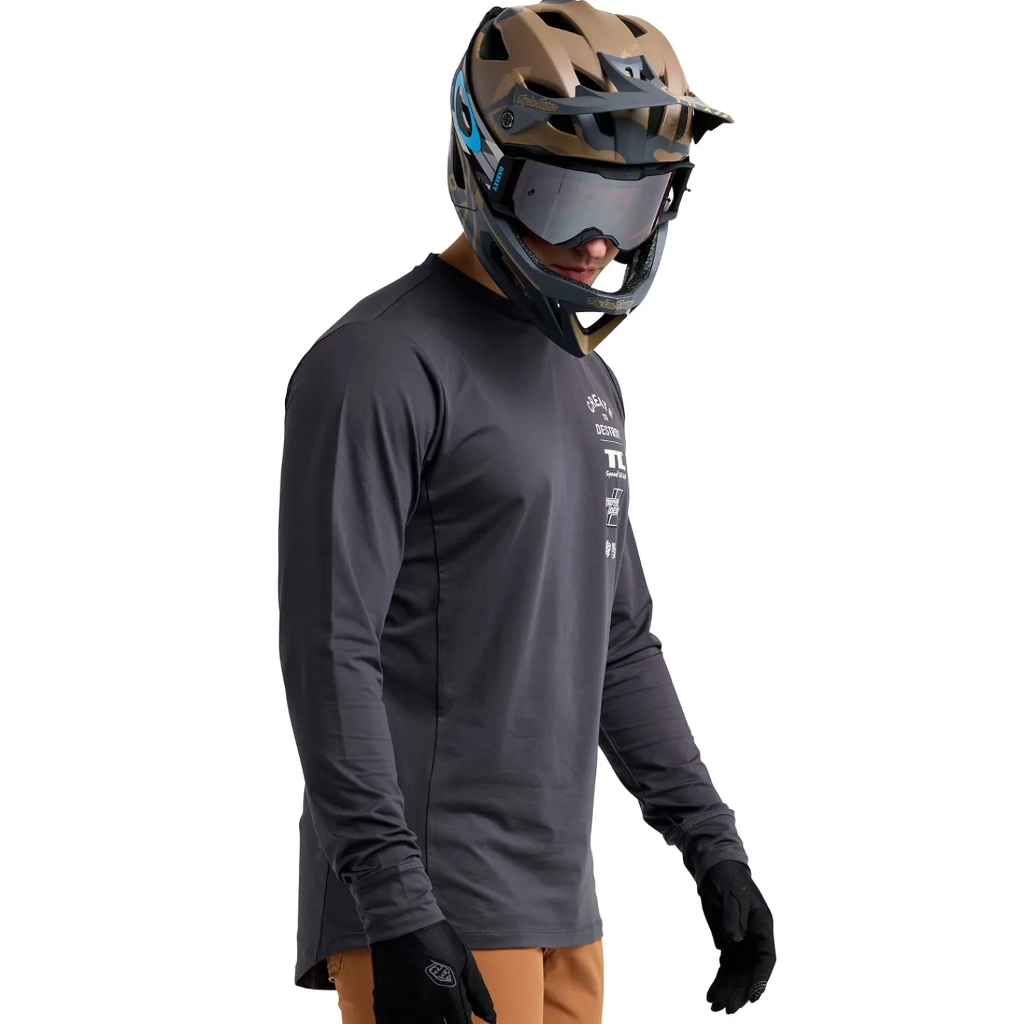 Troy Lee Designs Jerseys|Ruckus^Ruckus Long Sleeve Ride Tee Destroy Carbon