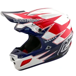 Troy Lee Designs Se5|Track^SE5 Composite Helmet W/MIPS X Oakley Vision White / Blue