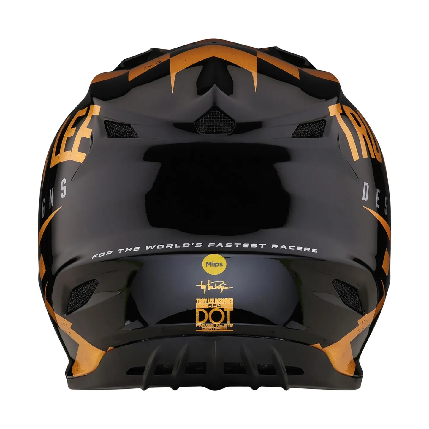Troy Lee Designs Se4|Track^SE4 Polyacrylite Helmet Race Shop Black / Gold