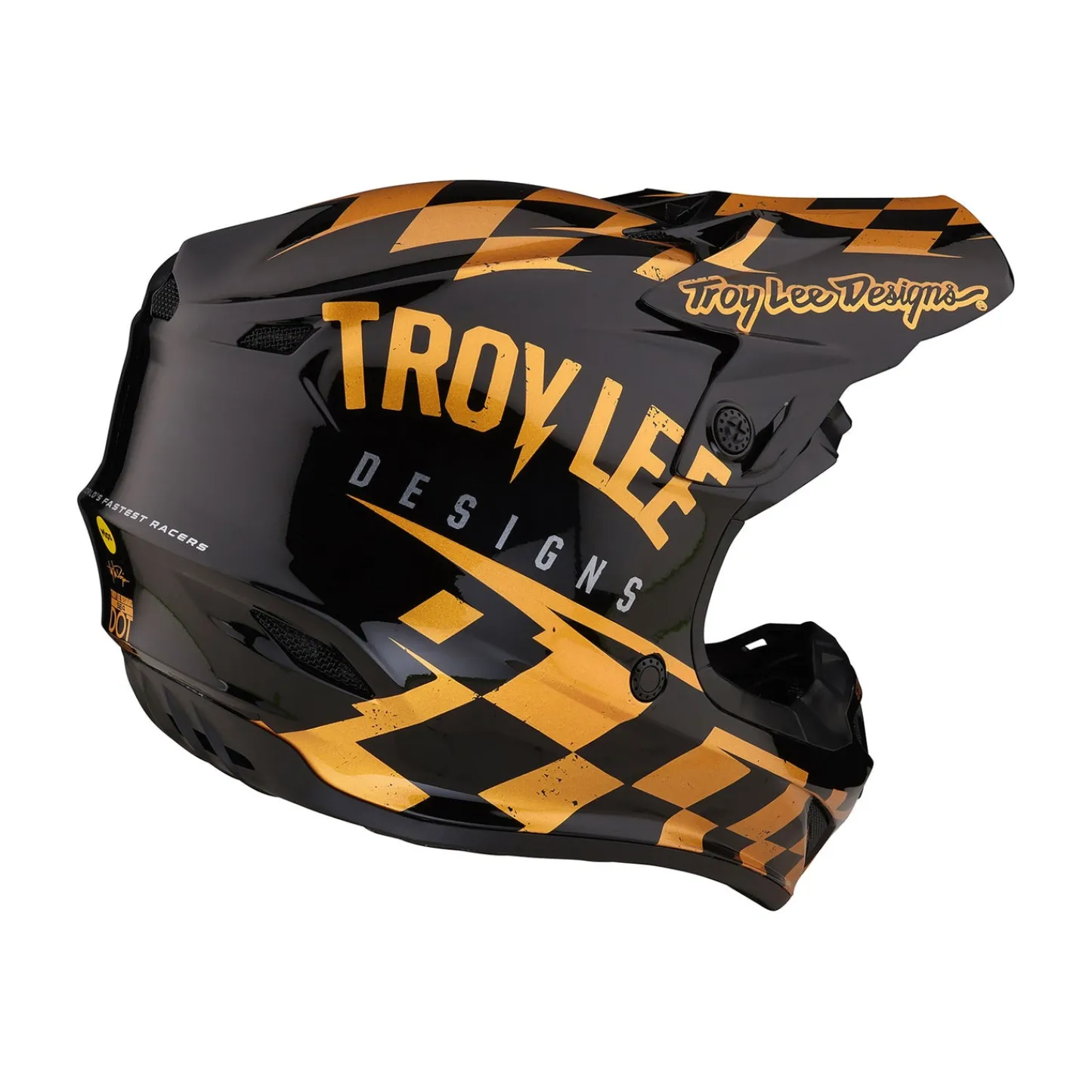 Troy Lee Designs Se4|Track^SE4 Polyacrylite Helmet Race Shop Black / Gold