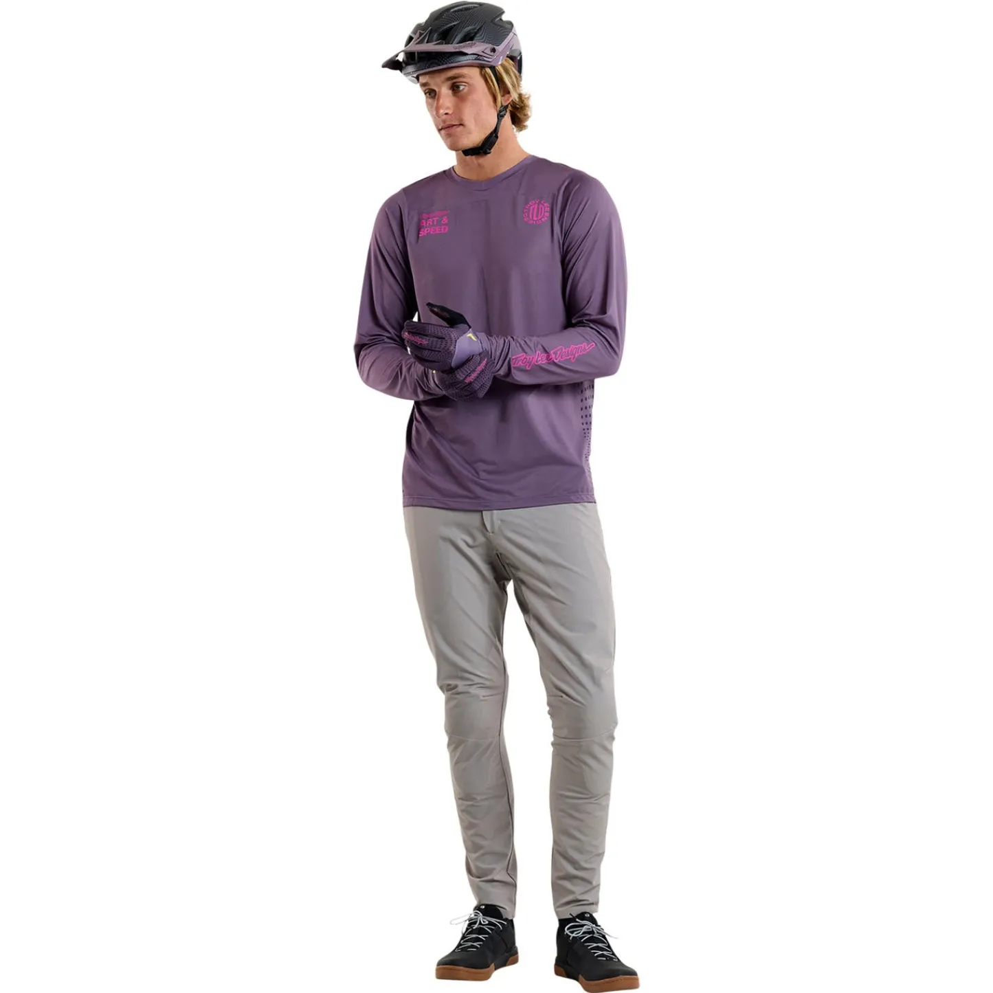 Troy Lee Designs Jerseys|Skyline^Skyline Long Sleeve Jersey Radioscape Deep Purp