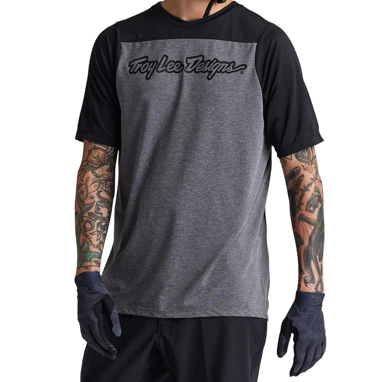 Troy Lee Designs Skyline|Jerseys^Skyline SS Jersey Signature Heather Gray / Black