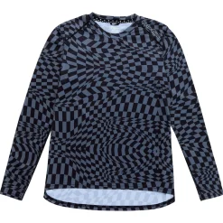 Women Troy Lee Designs Jerseys|Lilium - Wmns^Womens Lilium Long Sleeve Jersey Twisted Checkers Black / Gray