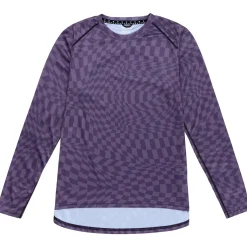 Women Troy Lee Designs Jerseys|Lilium - Wmns^Womens Lilium Long Sleeve Jersey Twisted Checkers Deep Purple