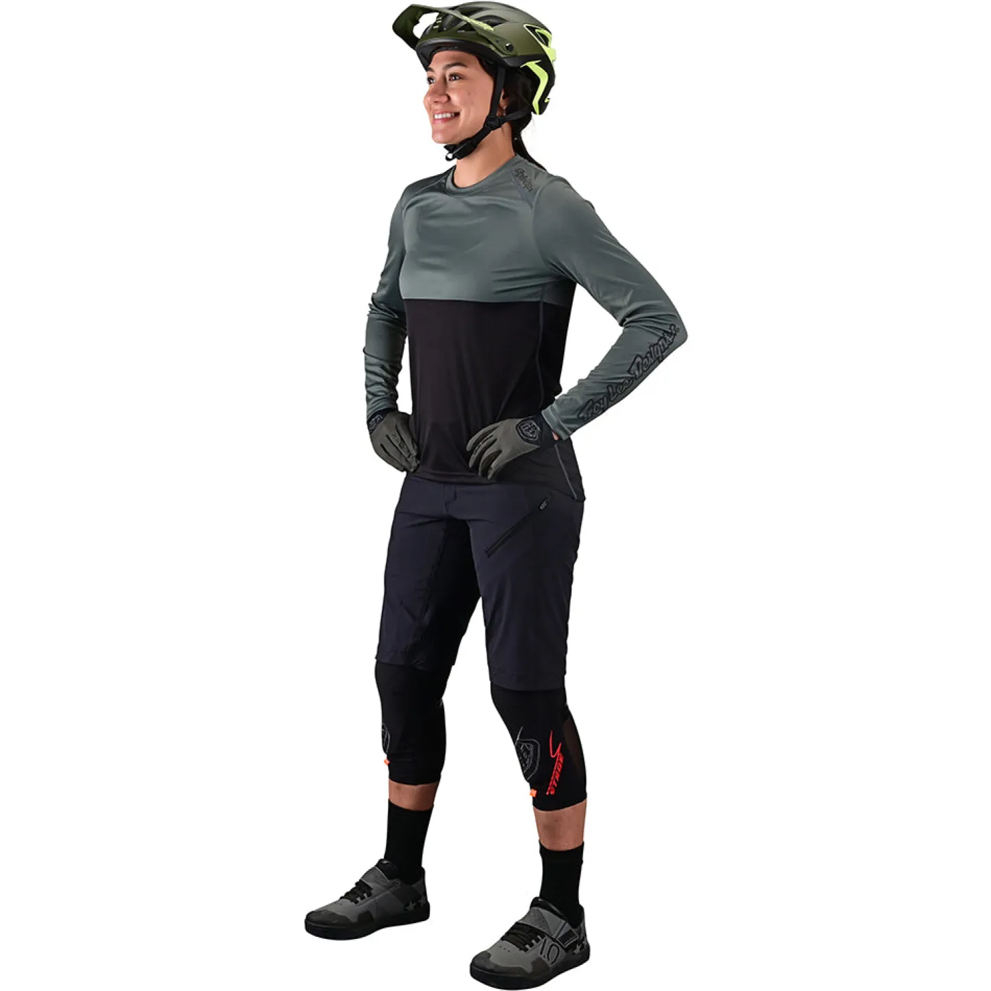 Women Troy Lee Designs Lilium - Wmns|Jerseys^Womens Lilium LS Jersey Block Green / Black