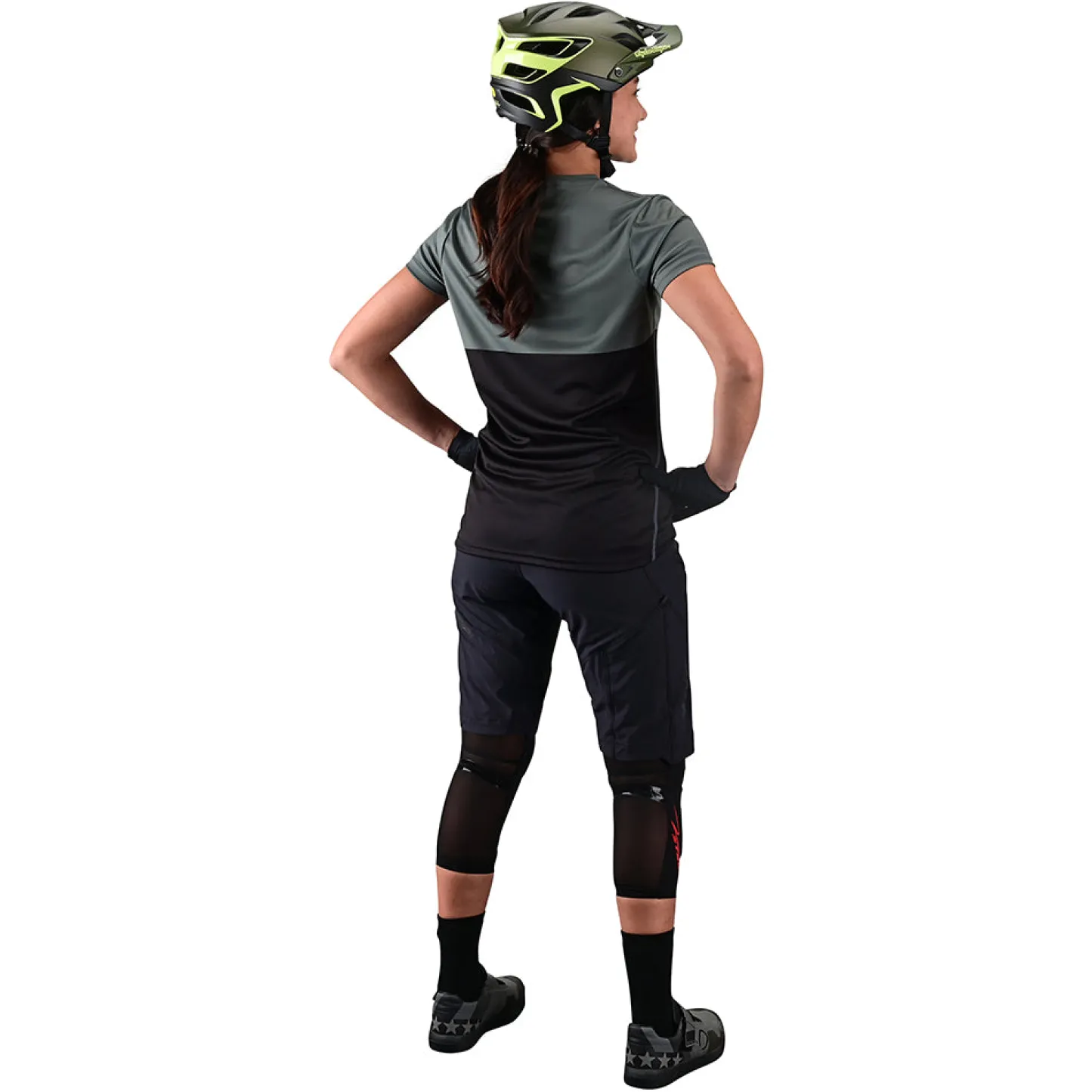 Women Troy Lee Designs Jerseys|Lilium - Wmns^Womens Lilium SS Jersey Block Green / Black