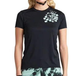 Women Troy Lee Designs Jerseys|Lilium - Wmns^Womens Lilium SS Jersey Micayla Gatto Watercolor Black