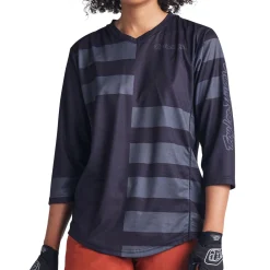 Women Troy Lee Designs Jerseys|Mischief - Wmns^Womens Mischief Jersey Split Stripe Black