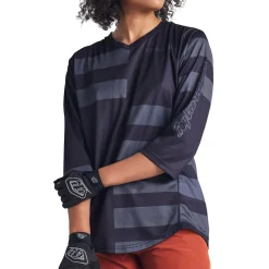 Women Troy Lee Designs Jerseys|Mischief - Wmns^Womens Mischief Jersey Split Stripe Black