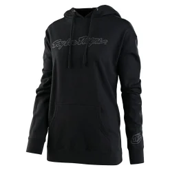 Women Troy Lee Designs Women's Outerwear^Womens Pullover Hoodie Signature Black / Reflective Silver