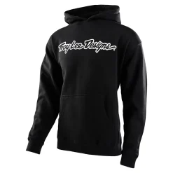 Troy Lee Designs Youth Outerwear^Youth Pullover Hoodie Signature Black / White