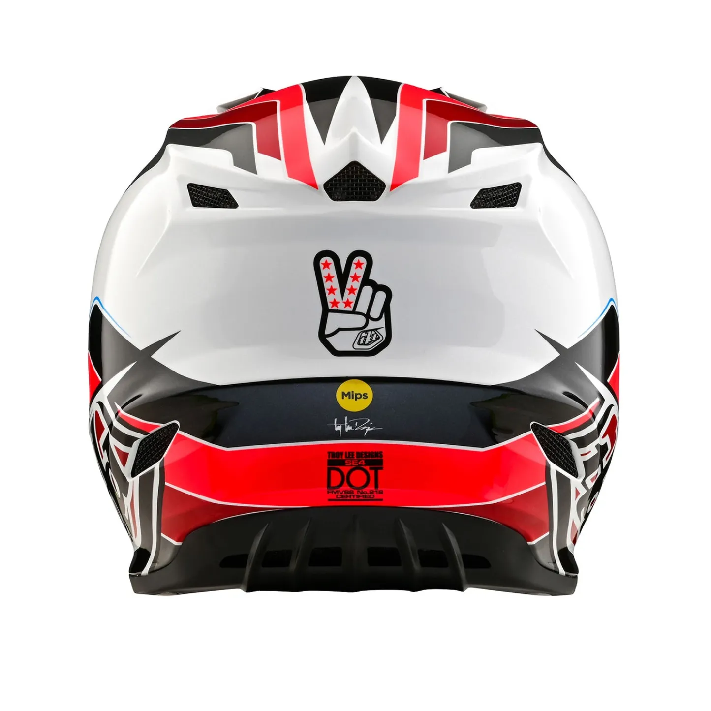 Troy Lee Designs Helmets^Youth SE4 Polyacrylite Helmet W/MIPS Block Charcoal / Red