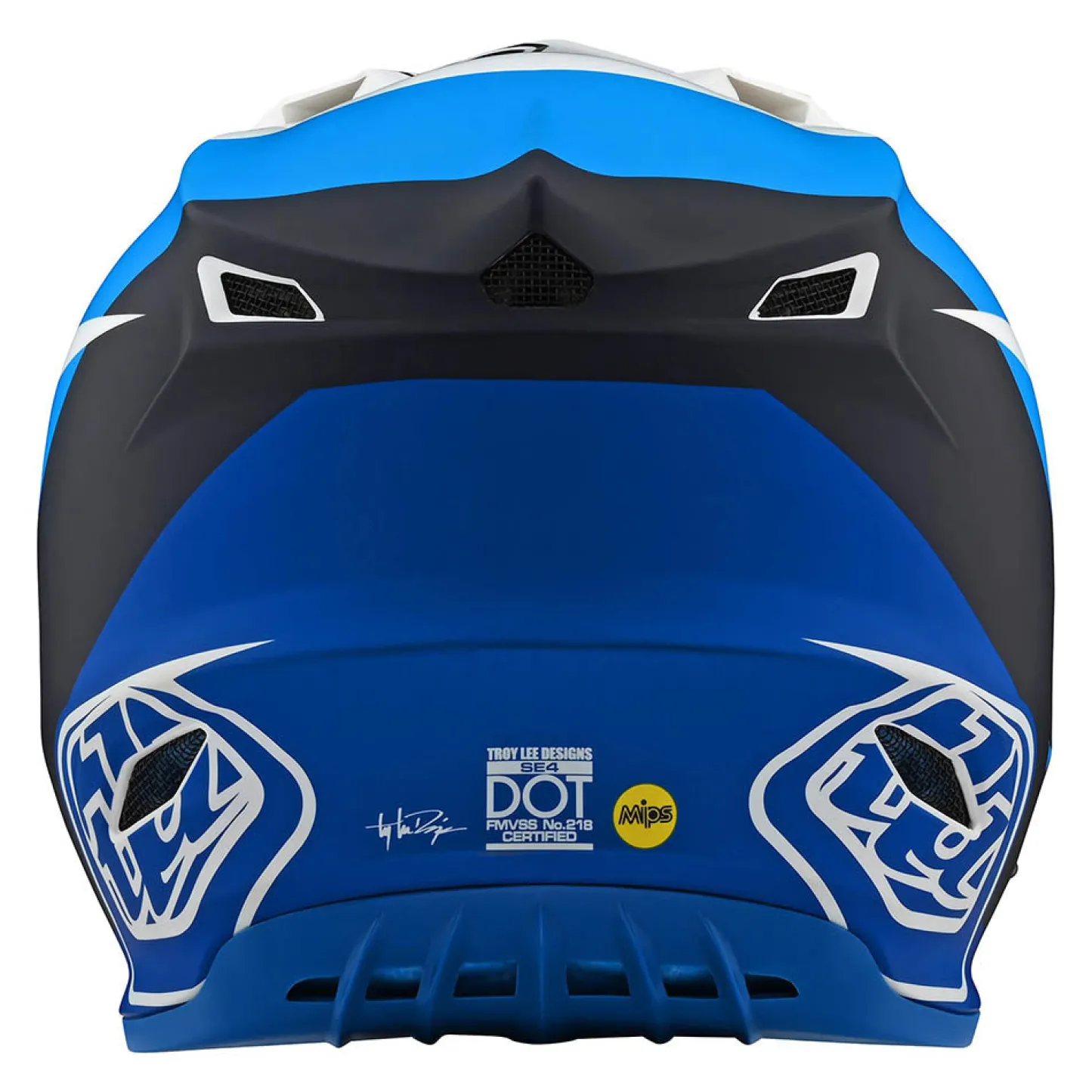 Troy Lee Designs Helmets|Se4^Youth SE4 Polyacrylite Helmet TLD Yamaha L4 White / Blue