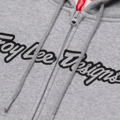 Troy Lee Designs Fleece^Zip Up Hoodie Signature Gray Heather